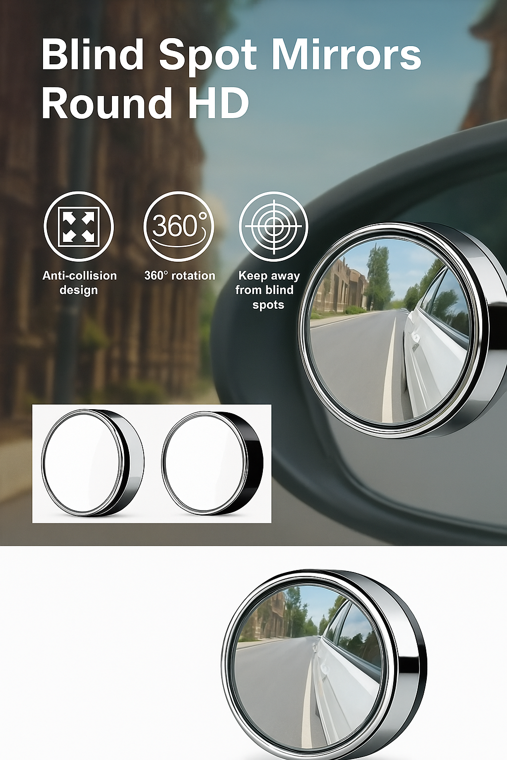 2" Round Wide Angle Blind Spot Mirror